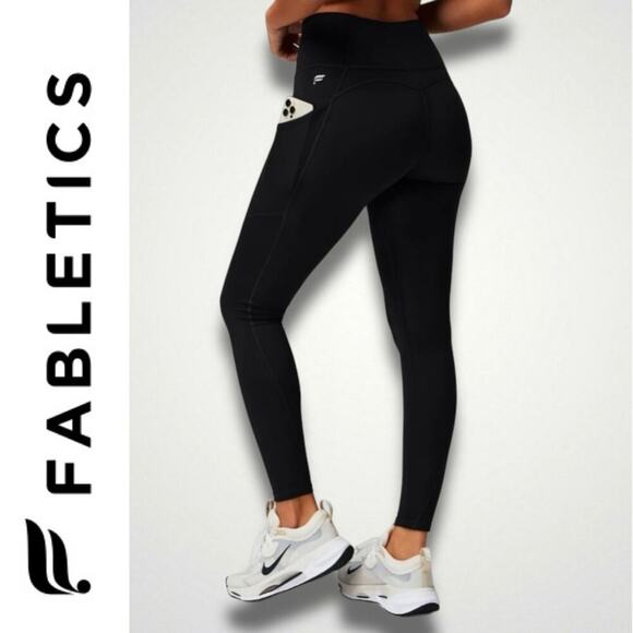 Fabletics NEW Oasis PureLuxe High-Waisted Yoga Athleisure Legging Black L